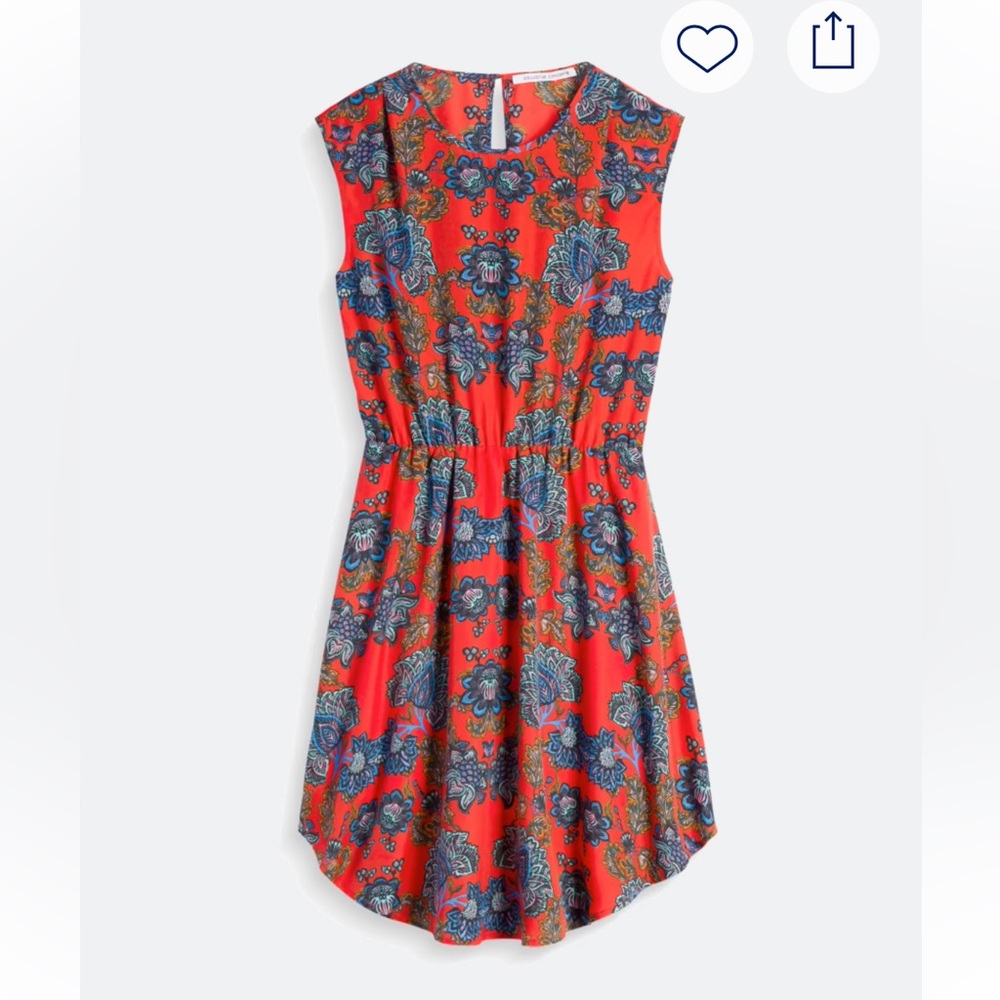Orange and Blue Patterned Women's Dress